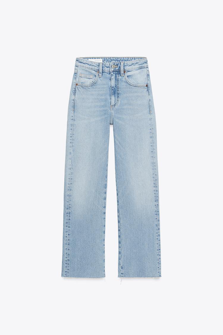 Jeans acampanados cortos de tiro alto TRF 7