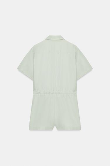 ZW COLLECTION BELTED SHIRT JUMPSUIT - Light mint green by Zara - Image 7