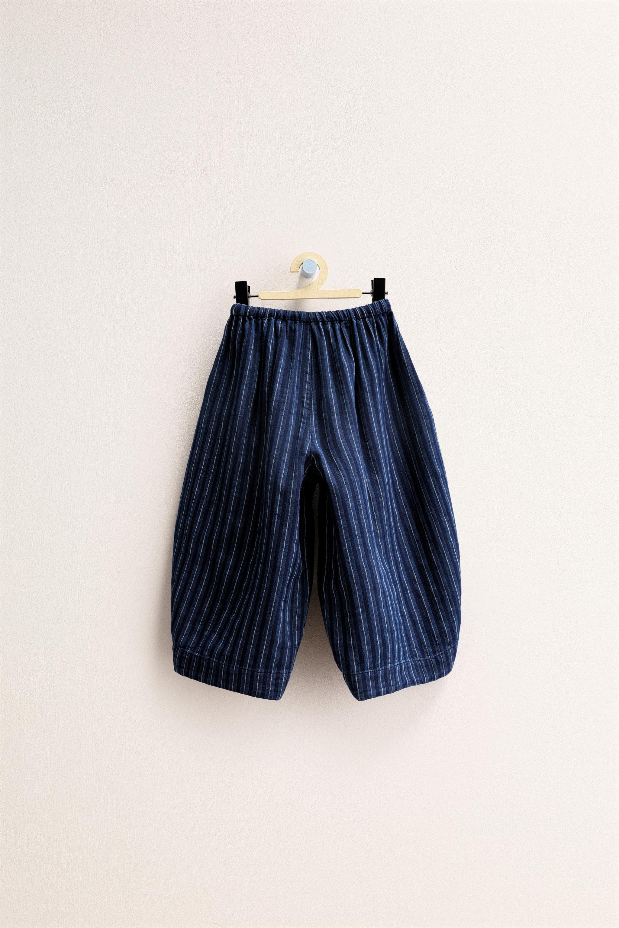 ZARA TIMELESS - STRIPED BALLOON PANTS - Indigo | ZARA United States