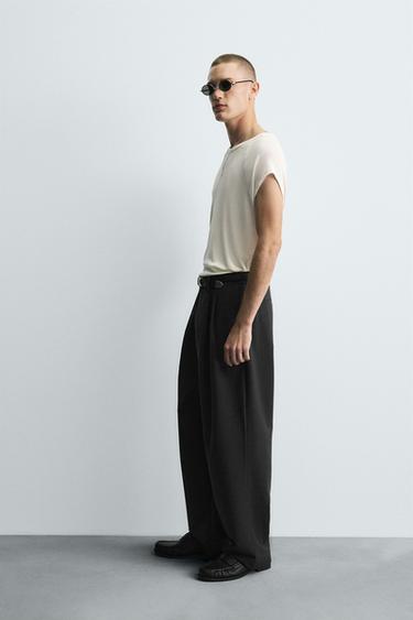 PANTALON COUPE LARGE PLIS - Gris anthracite de Zara - Image 3