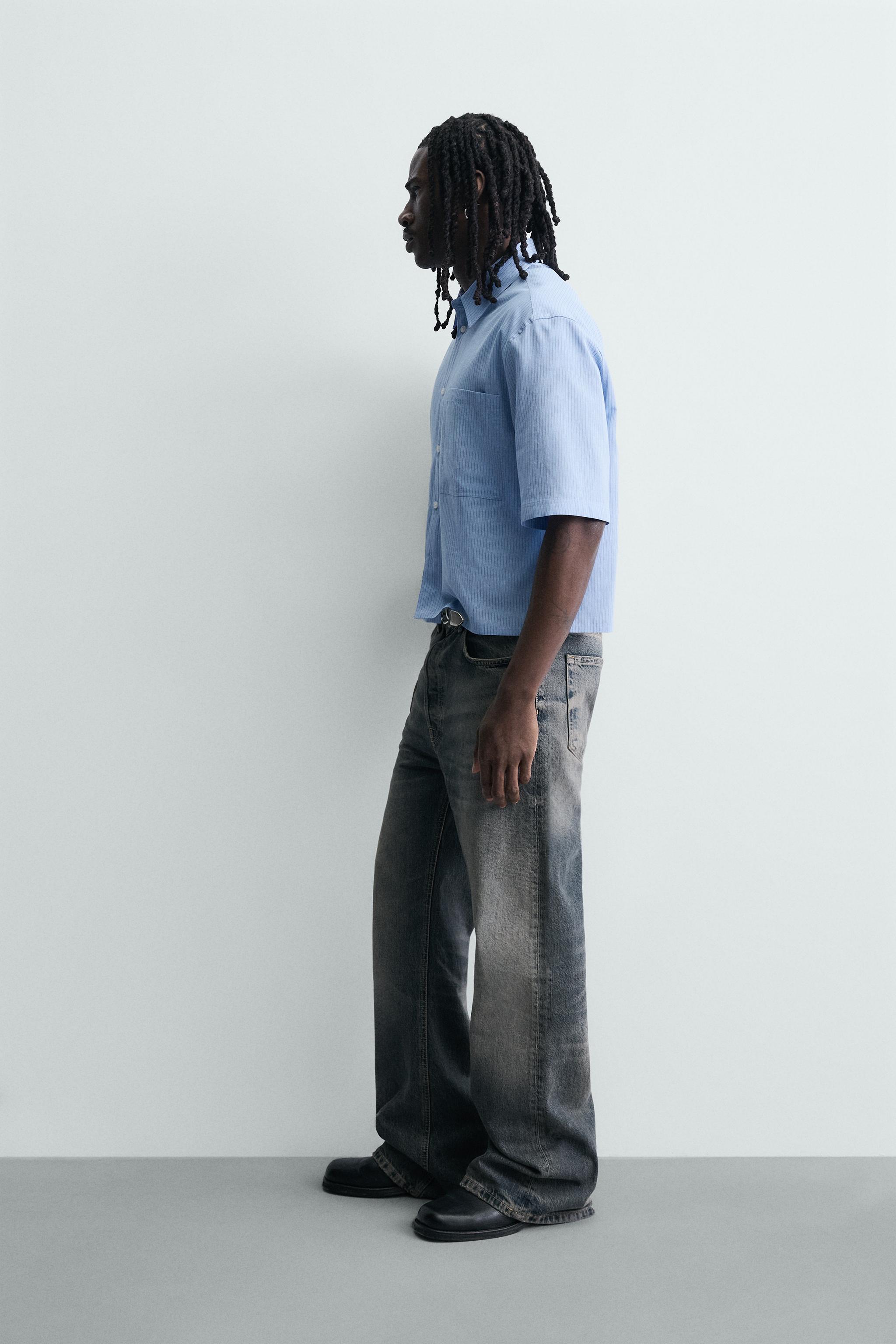 CHEMISE COURTE AJUSTÉE À CARREAUX