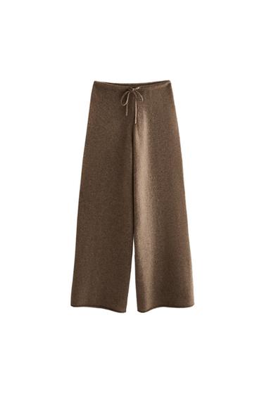 CALÇA DE CASHMERE - Marrom / Toupeira da Zara