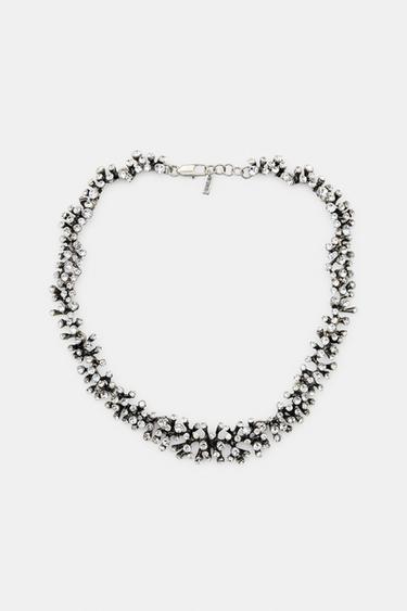 Zara SPARKLY CHOKER NECKLACE - Silver