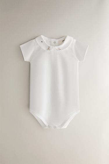 KIDS RABBIT AND FLORAL BODYSUIT - Blanco roto de Zara - Imagen 0
