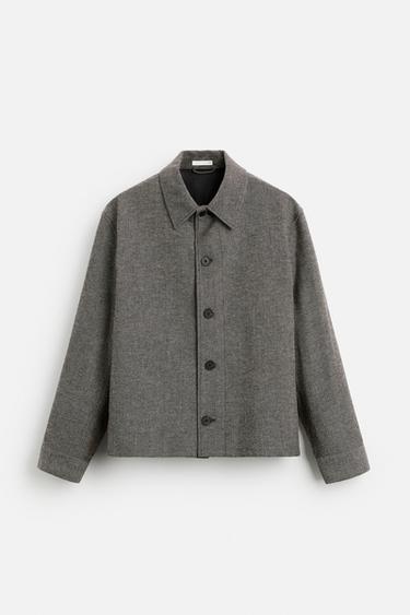 SURCHEMISE À CHEVRONS - Gris de Zara - Image 6