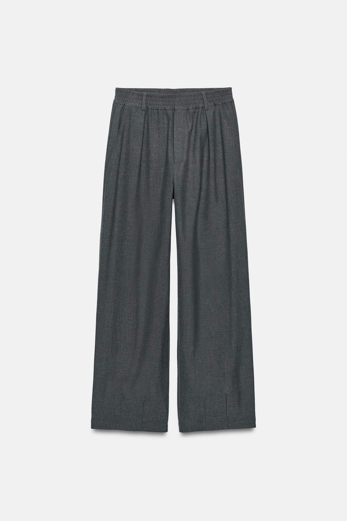 Женские брюки Zara ZW Collection Elastic Waist, цвет: Серый — фото 6