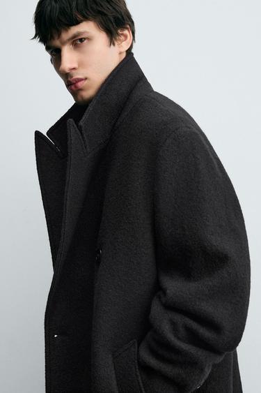 MANTEAU LAINE TEXTURE BOUCLÉ - Noir de Zara - Image 5