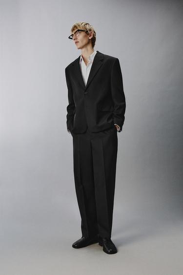 100% WOOL SUIT BLAZER - Black by Zara - Image 5