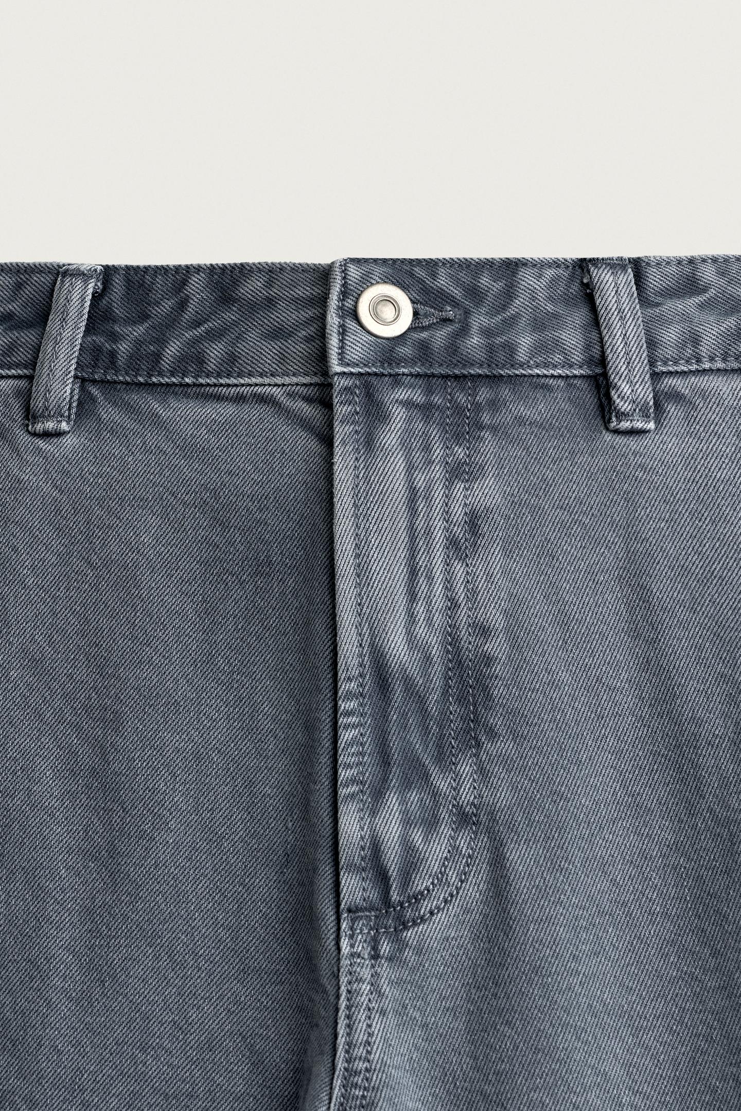 Мужские брюки Zara Balloon-Fit Cargo Pants with Seams, цвет: Синий — фото 9