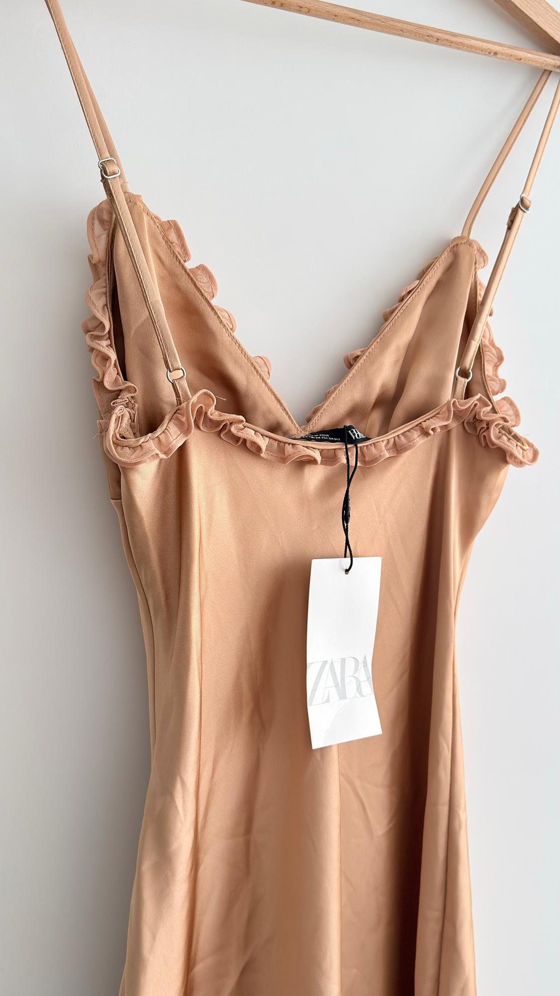 SATIN DRESS WITH MATCHING RUFFLES - Image 4