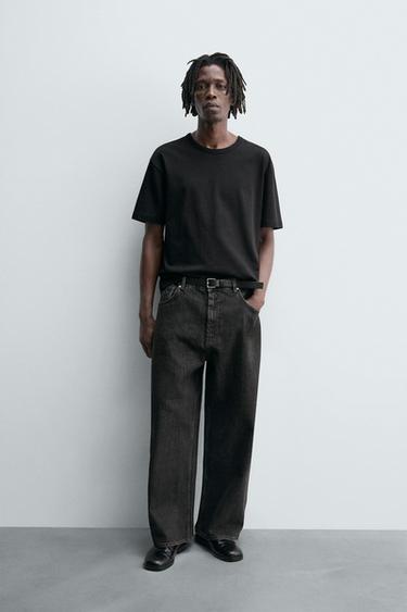 Zara WIDE FIT JEANS - Brown