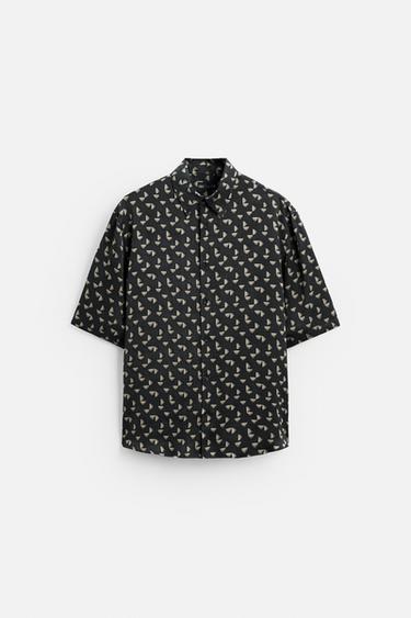 GEOMETRIC PRINT SHIRT - Black by Zara