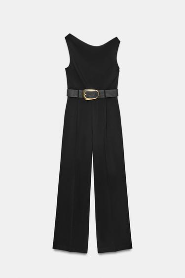 JUMPSUIT WITH BELT - Black by Zara - Image 5