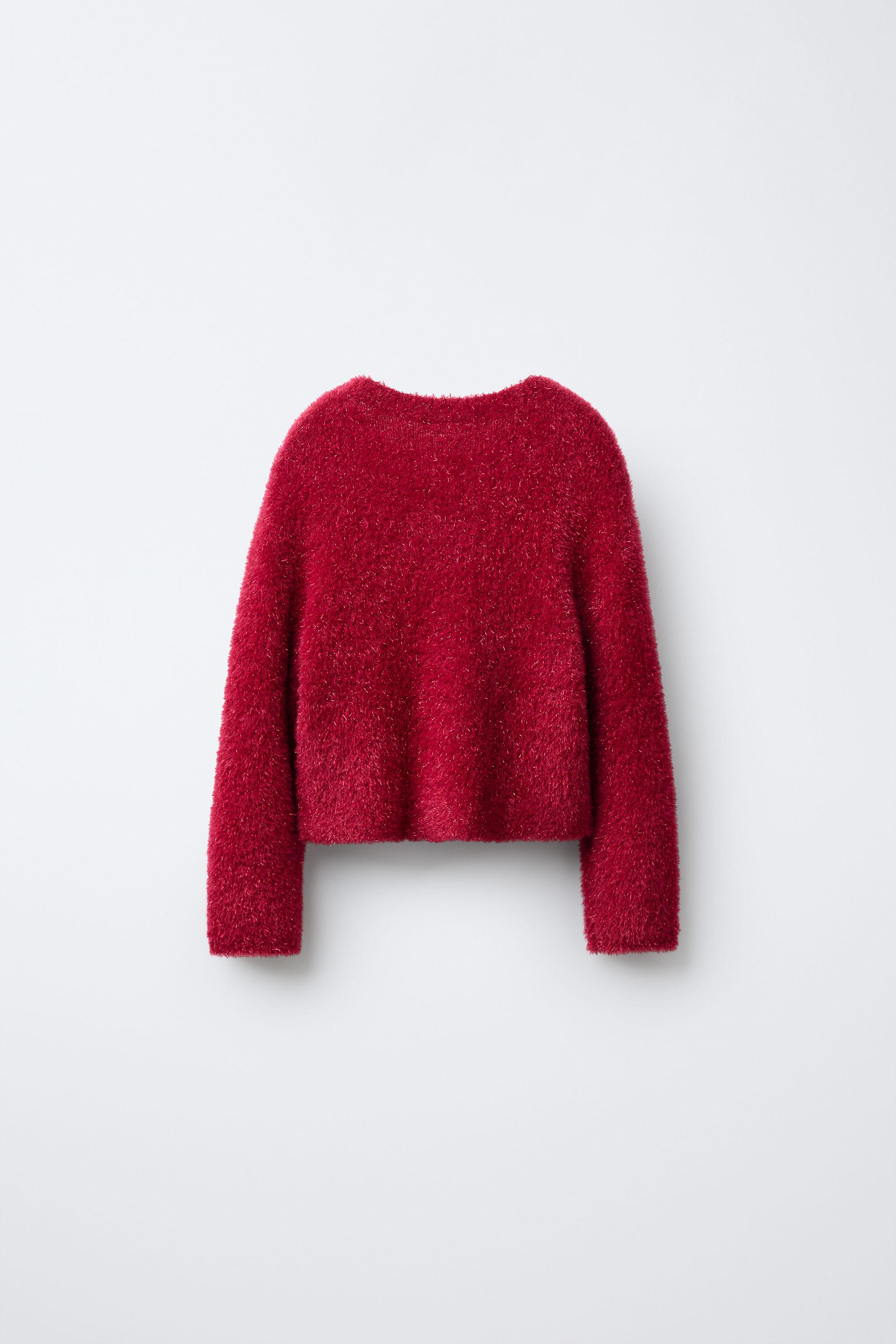 SPARKLY FAUX FUR KNIT JUMPER