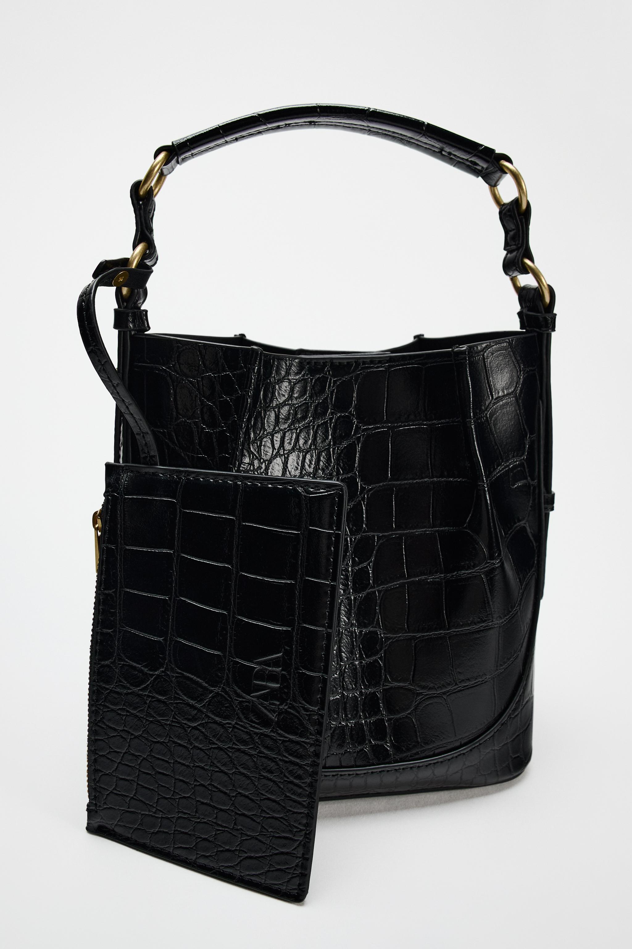 Sac zara fashion effet croco