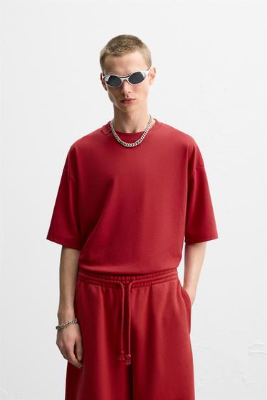LIMITED EDITION INTERLOCK T-SHIRT - Red by Zara