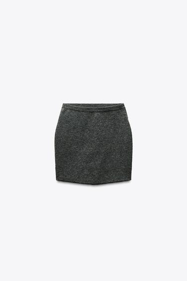 MINI-JUPE EN MAILLE - Gris clair de Zara - Image 2