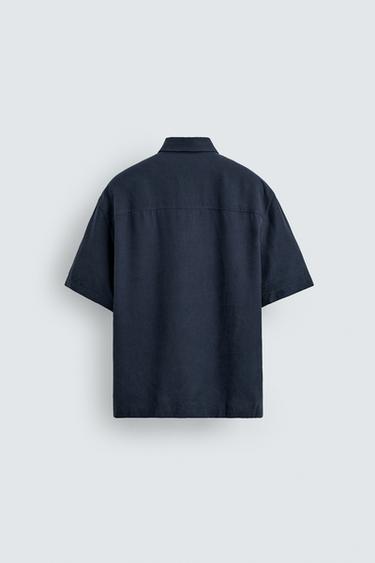 CHEMISE POLO FLUIDE EN LYOCELL - Bleu marine de Zara - Image 7