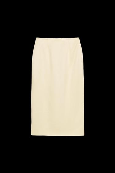 ZW COLLECTION STRAIGHT MIDI SKIRT - Ecru by Zara - Image 0