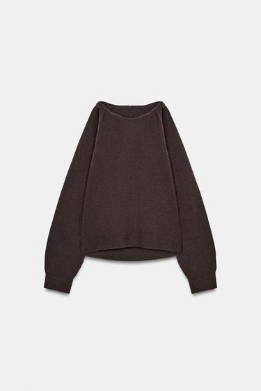 JERSEY PUNTO CUT OUT - Marrón de Zara