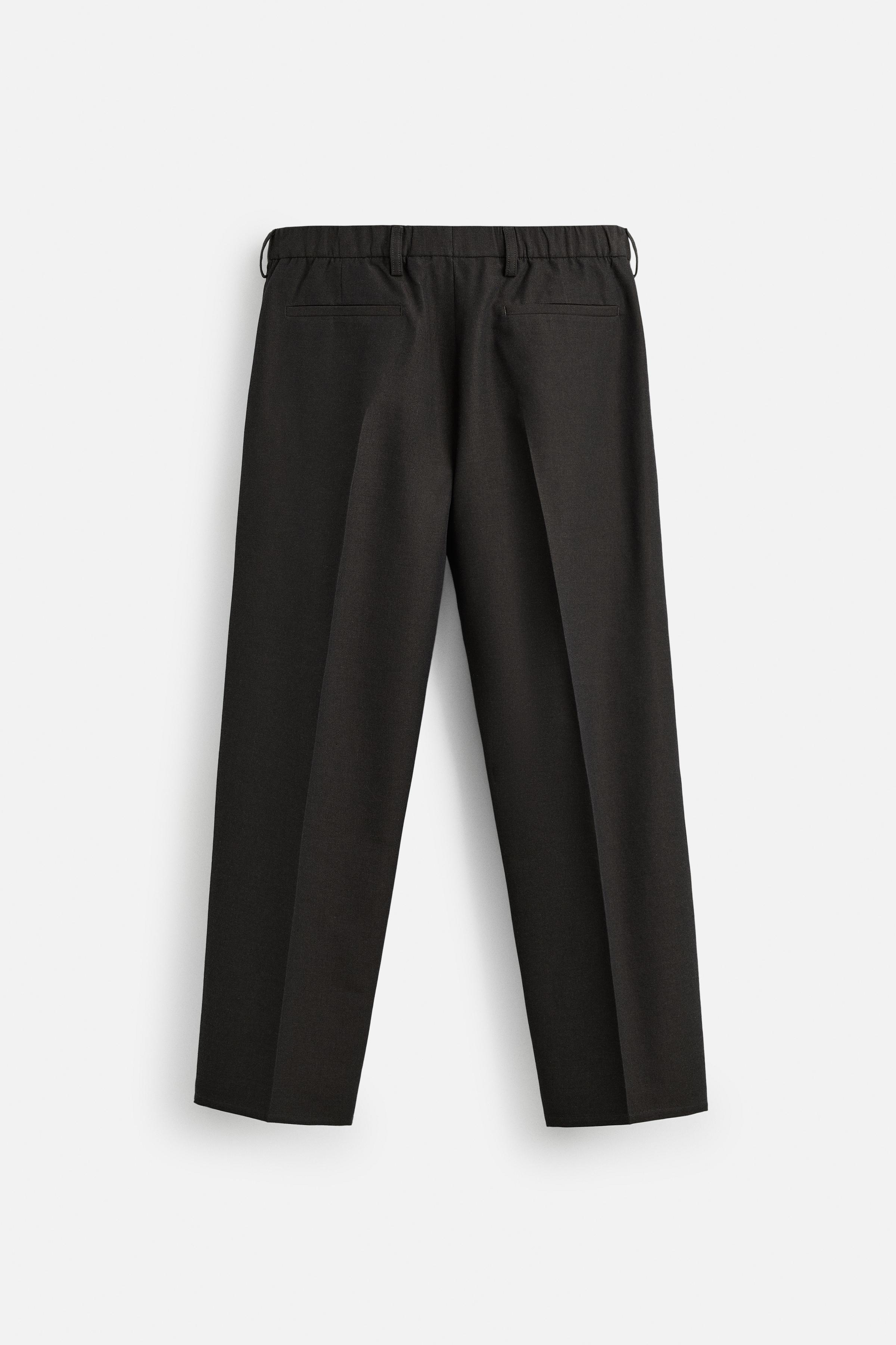 PLEATED COTTON - WOOL PANTS - Black | ZARA United States