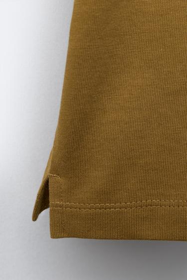 HEAVYWEIGHT EMBROIDERED T-SHIRT - Tans by Zara - Image 3