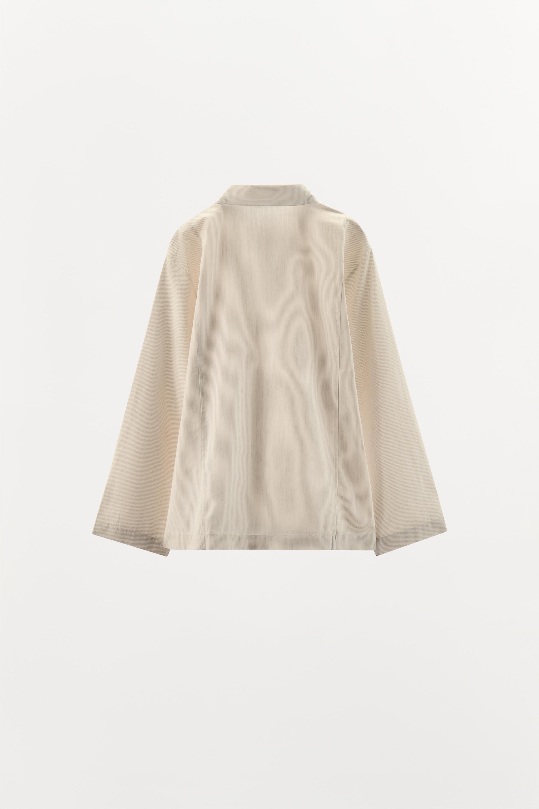 トップスその他 PARTIMENTO Classic Collar Stripe Long Sleeve Beige PY-24142 thread-and-supply-lewis-shirt-