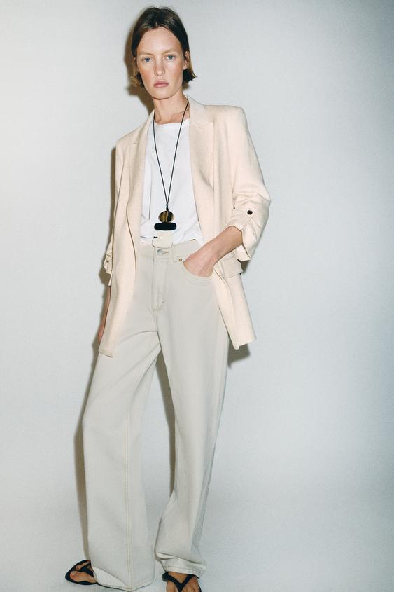 OPEN BLAZER WITH ROLLED-UP SLEEVES