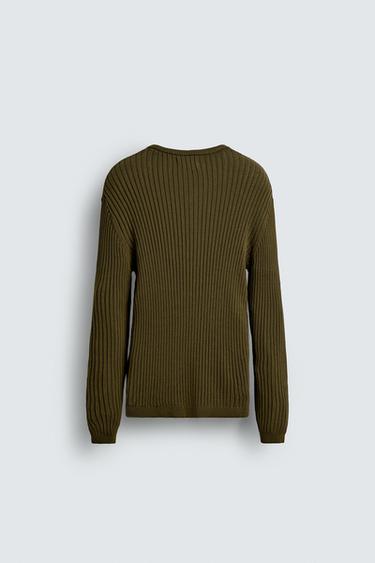 CARDIGAN CÔTELÉ - Kaki de Zara - Image 7