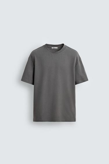 Zara RELAXED FIT T-SHIRT - Light gray