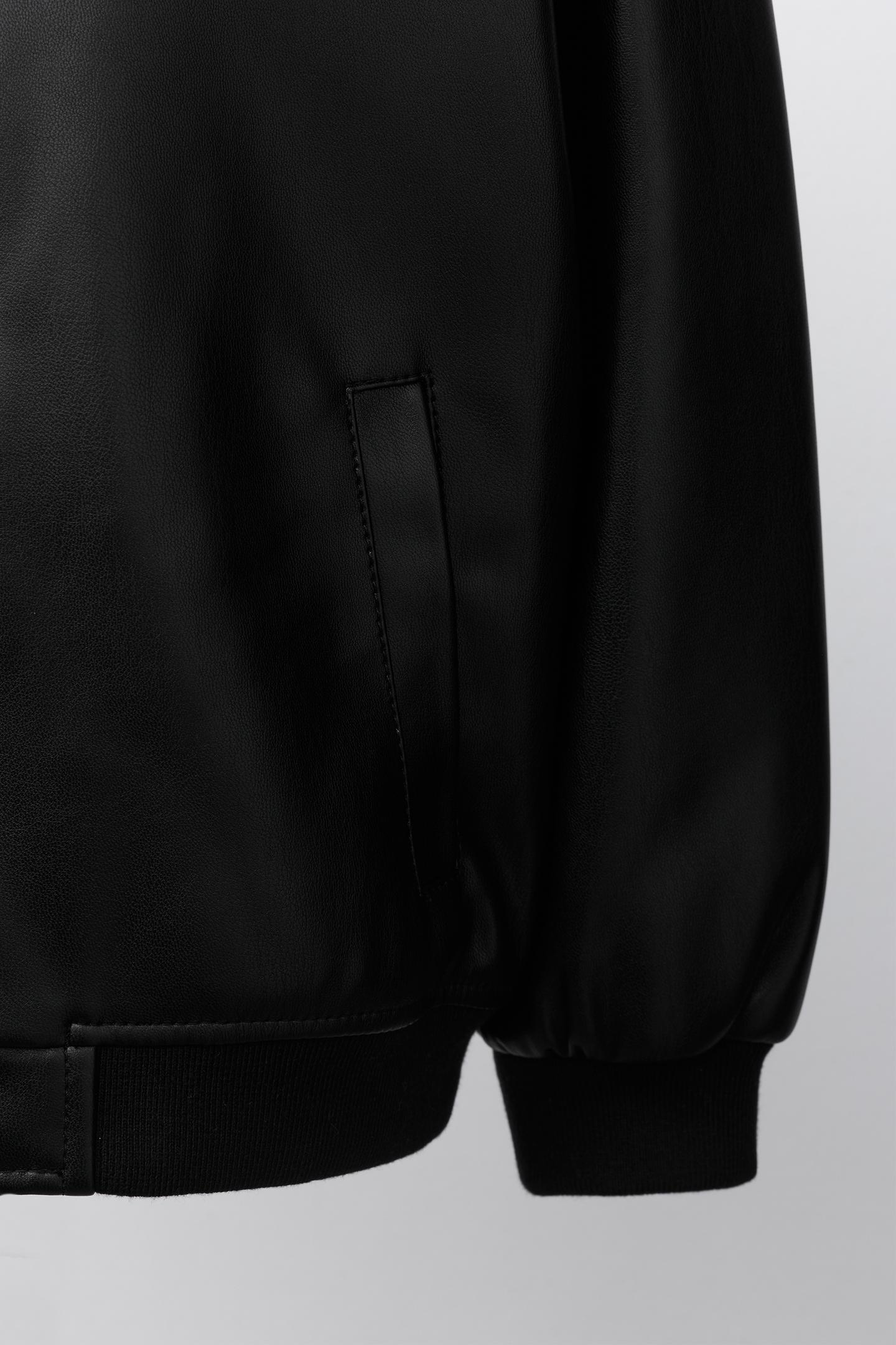 Детская куртка Zara Faux Leather Bomber, цвет: Чёрный — фото 6