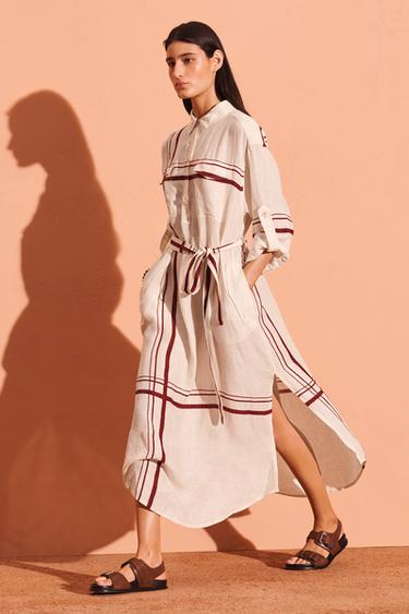 SHRT MD DRSS - Ecru / Red by Zara - Image 1