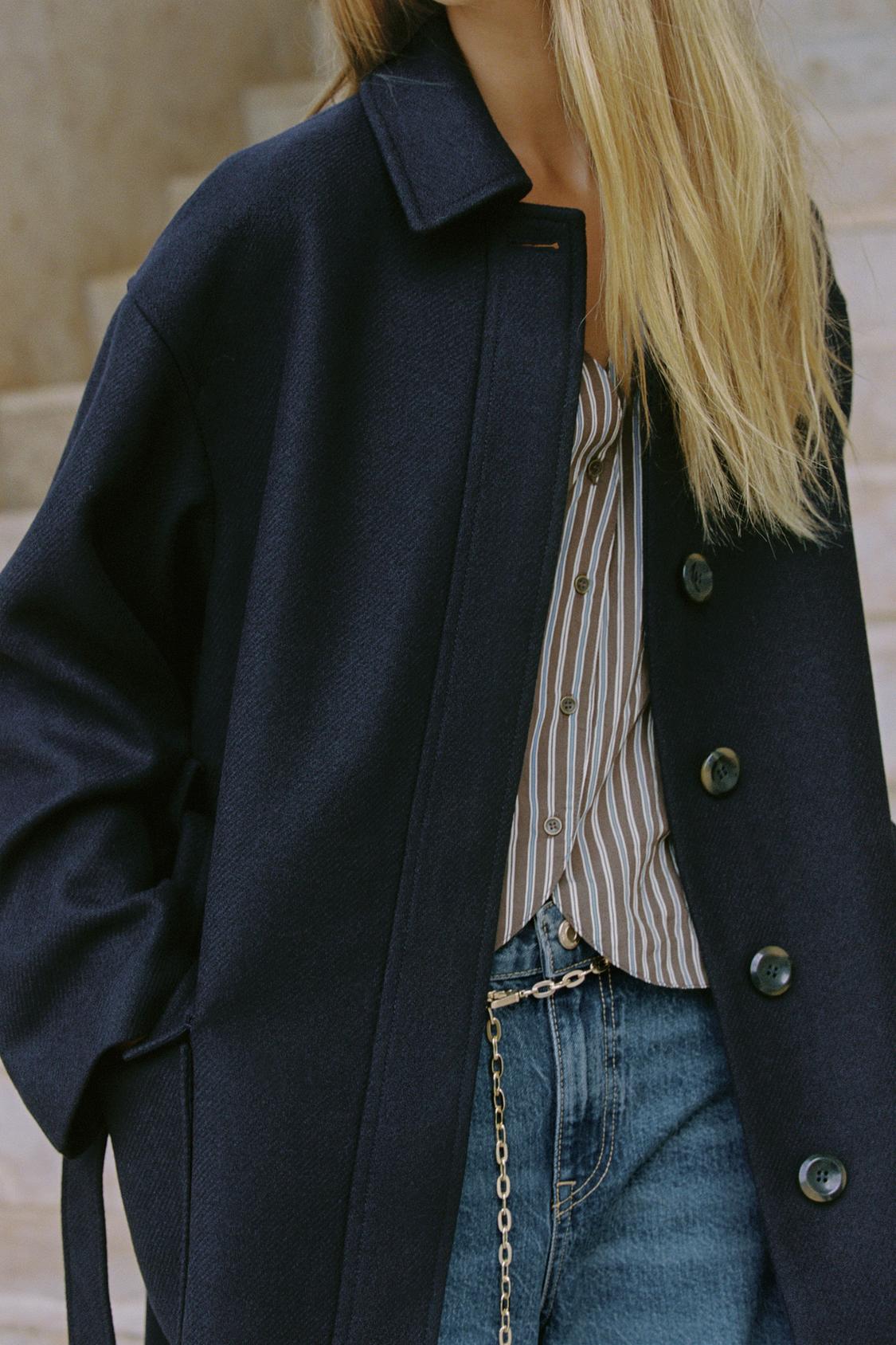 WOOL BLEND BELTED COAT