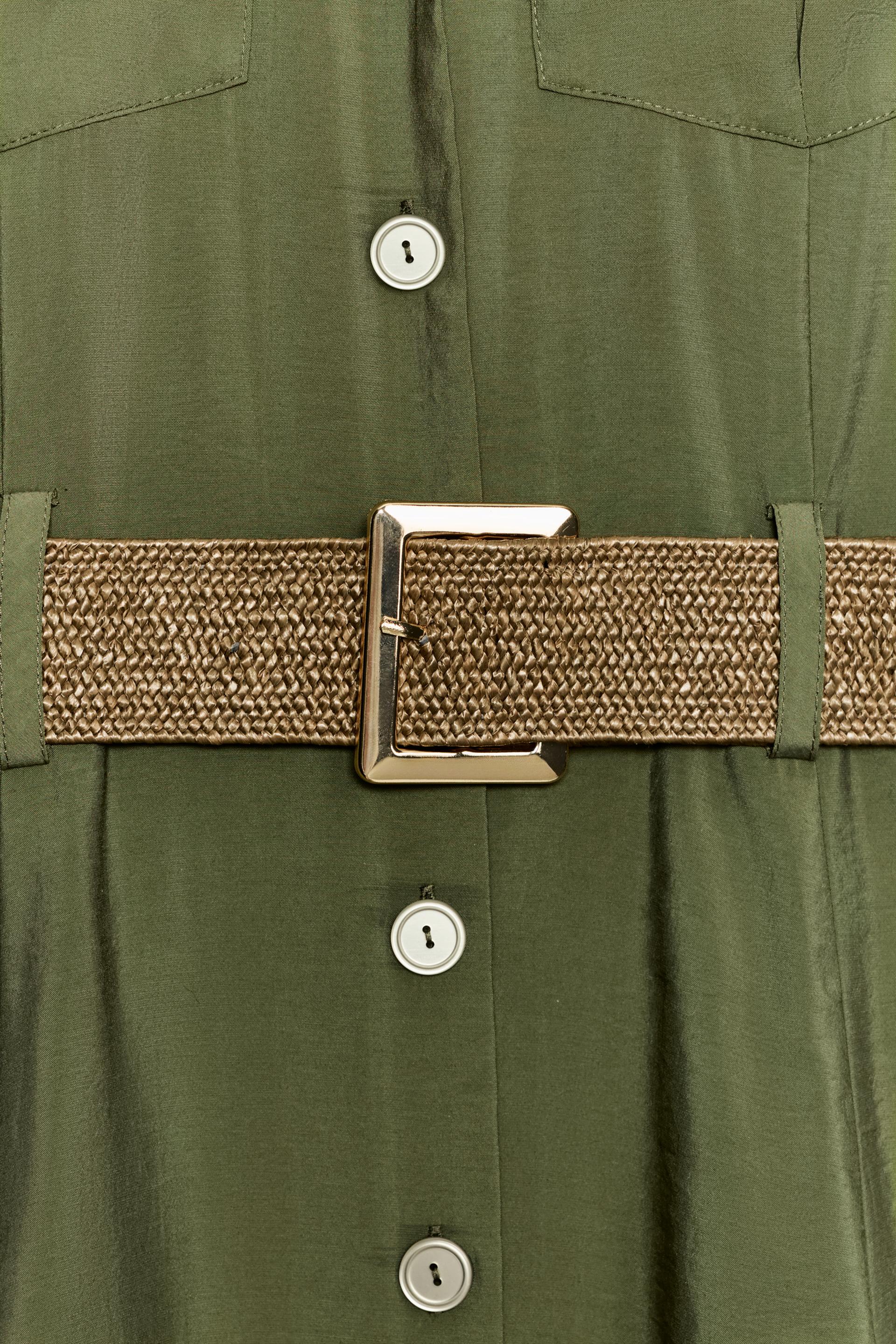 BELTED MIDI SHIRT DRESS thumbnail 10