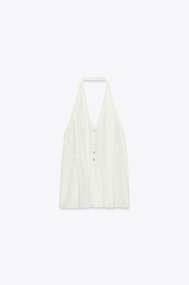 OPEN-BACK HALTER TOP - Light beige by Zara - Image 2