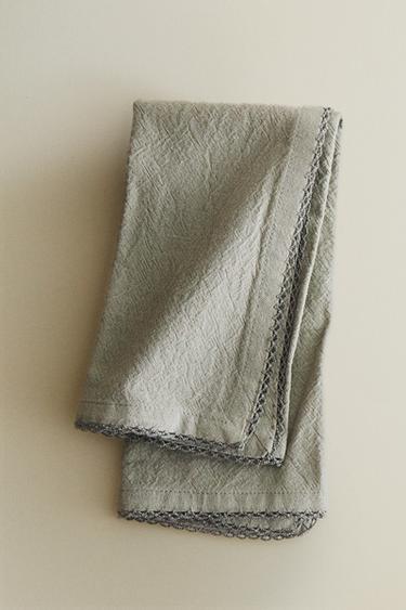 Zara PACK OF PLAIN DYED THREAD NAPKINS (PACK OF 2) - Bluish