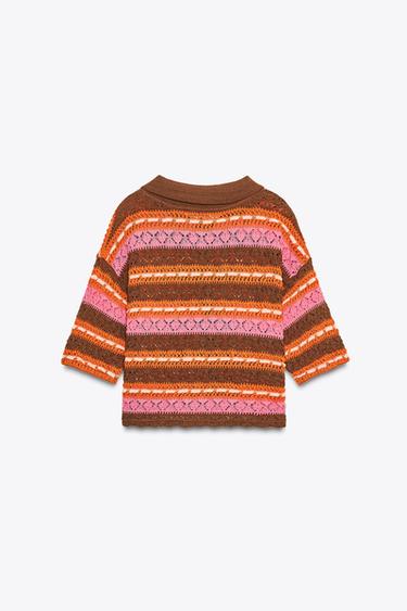 TOP POLO JACQUARD - Multicolore de Zara - Image 5