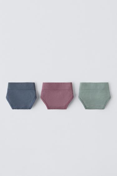 8-14 YEARS/ PACK OF THREE SEAMLESS SPORTS BRIEFS - Multicoloured by Zara - Image 4