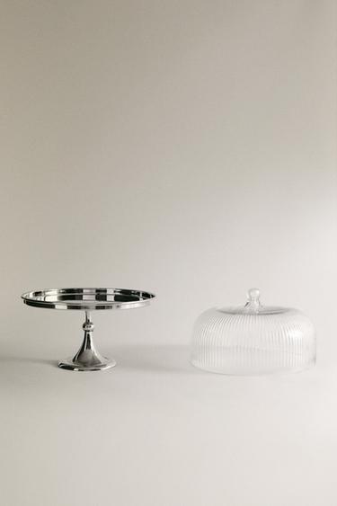 PRÉSENTOIR À TARTES VERRE ACIER INOXYDABLE - Argent de Zara - Image 3