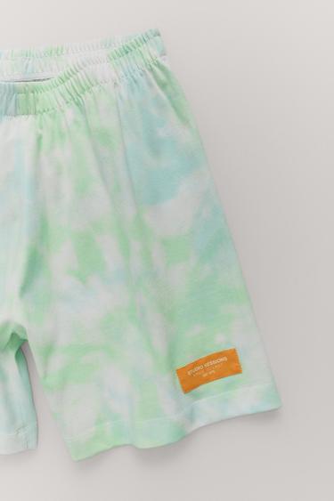 6-14 ГОДИНИ/ ПИЖАМА TIE DYE С ТЕКСТ - Зелен от Zara