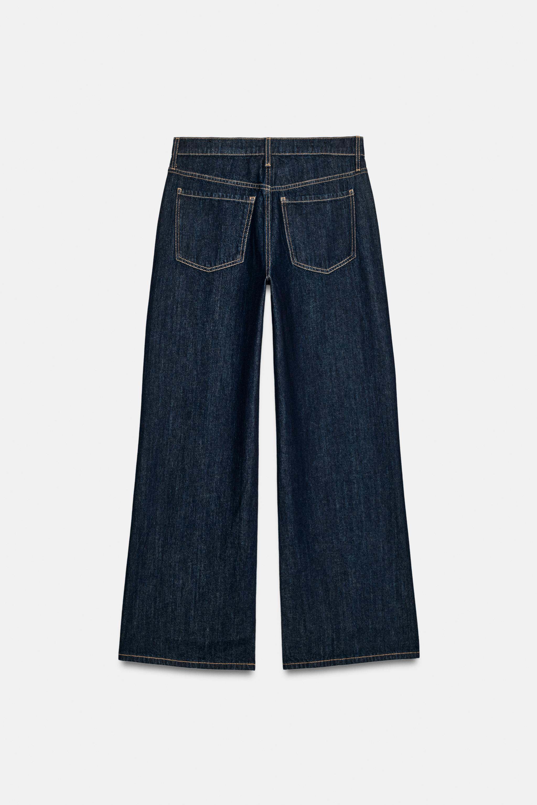 Zara ZW COLLECTION GENİŞ PAÇA DÜŞÜK BEL JEAN görsel 3