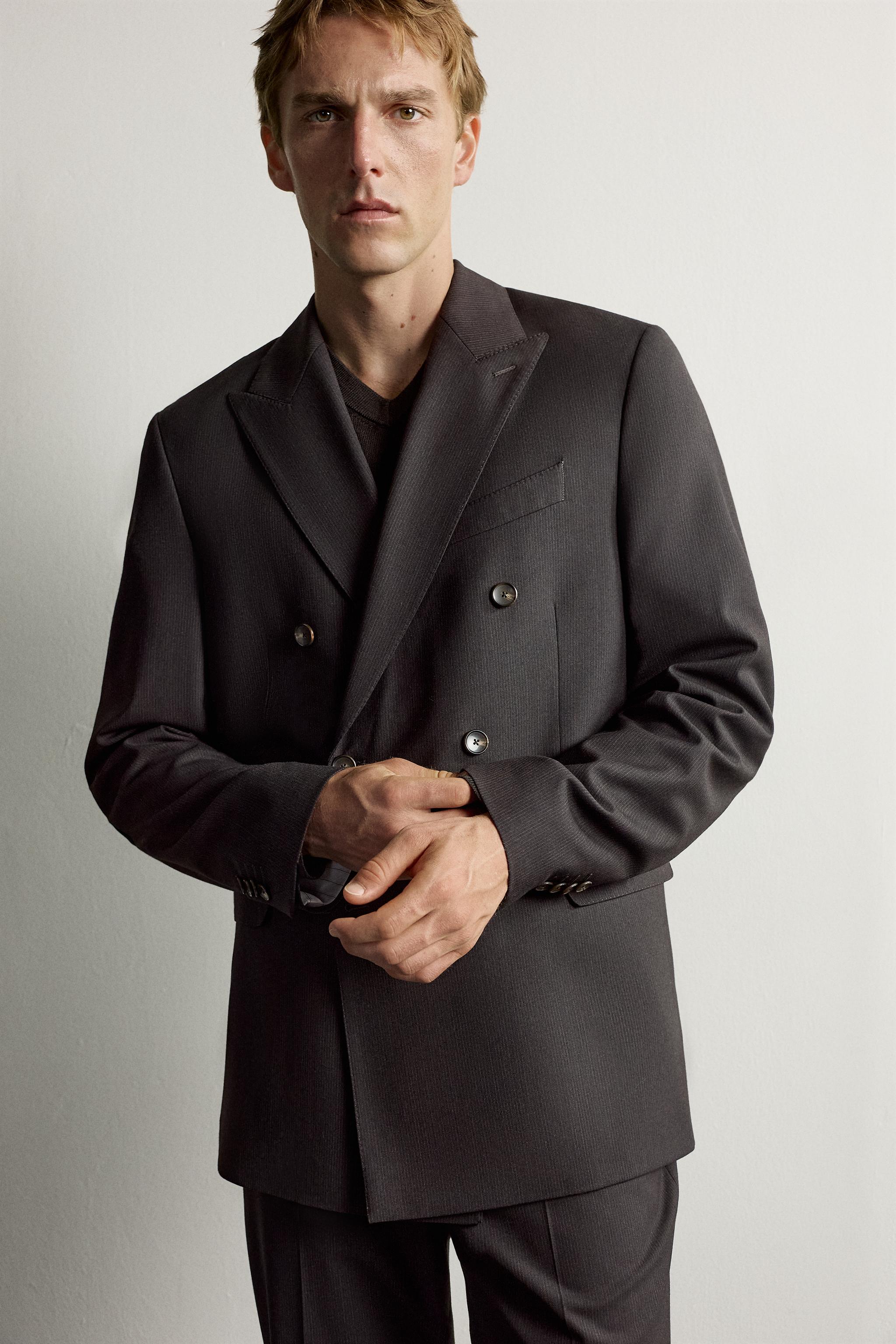 VESTE DE COSTUME CROISÉE RAYURES