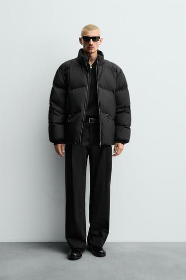 100% FEATHER DOWN PUFFER JACKET - Black by Zara