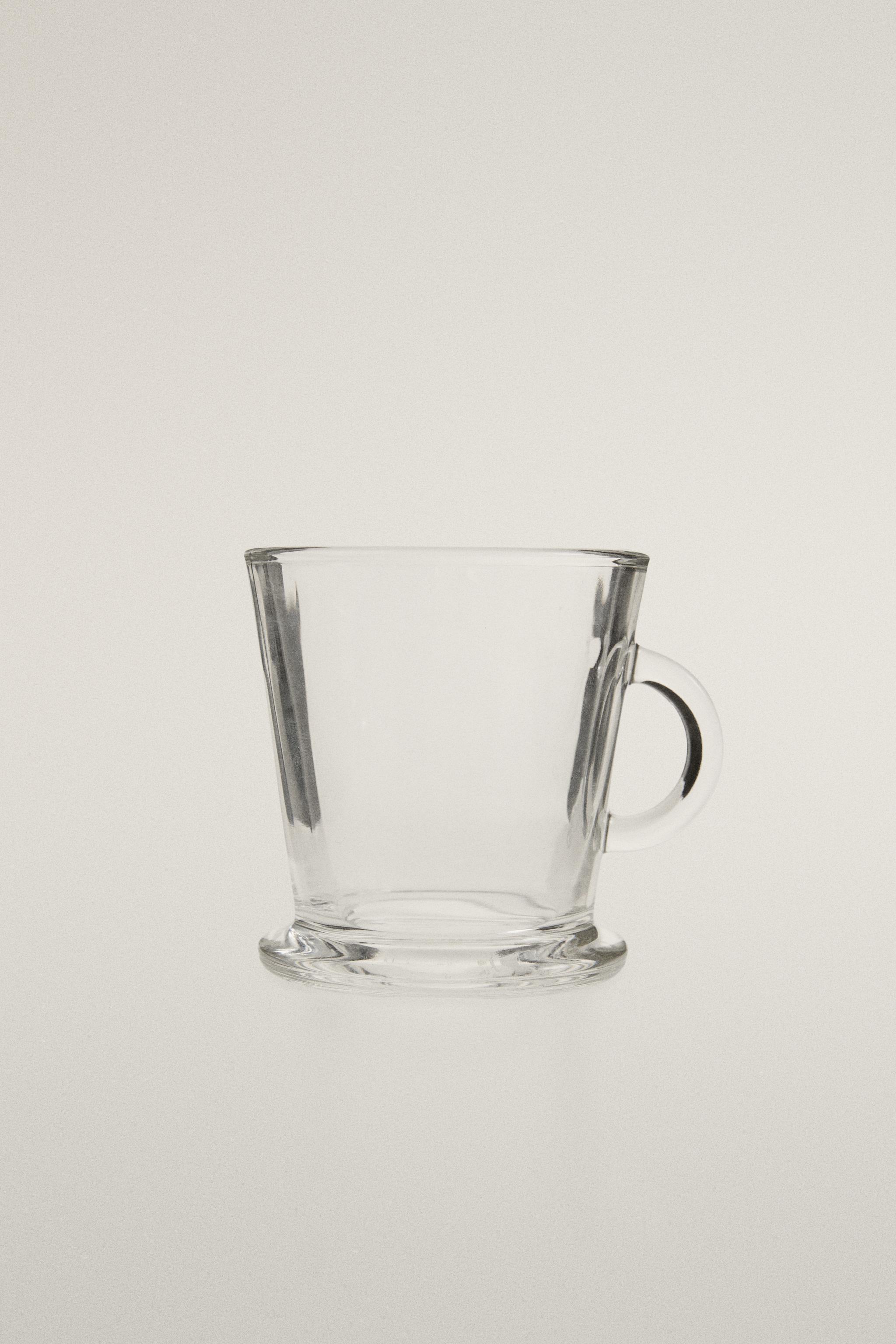TRANSPARENT GLASS CAPPUCCINO CUP — Transparent