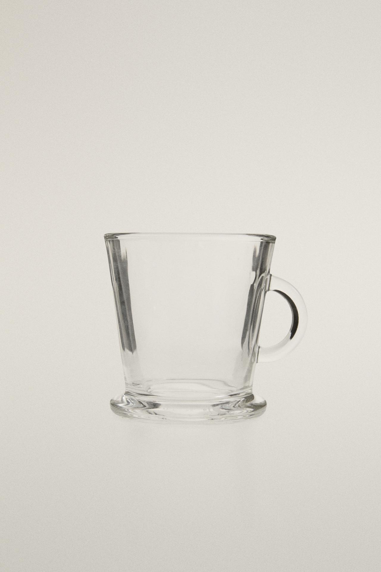 TRANSPARENT GLASS CAPPUCCINO CUP — Transparent