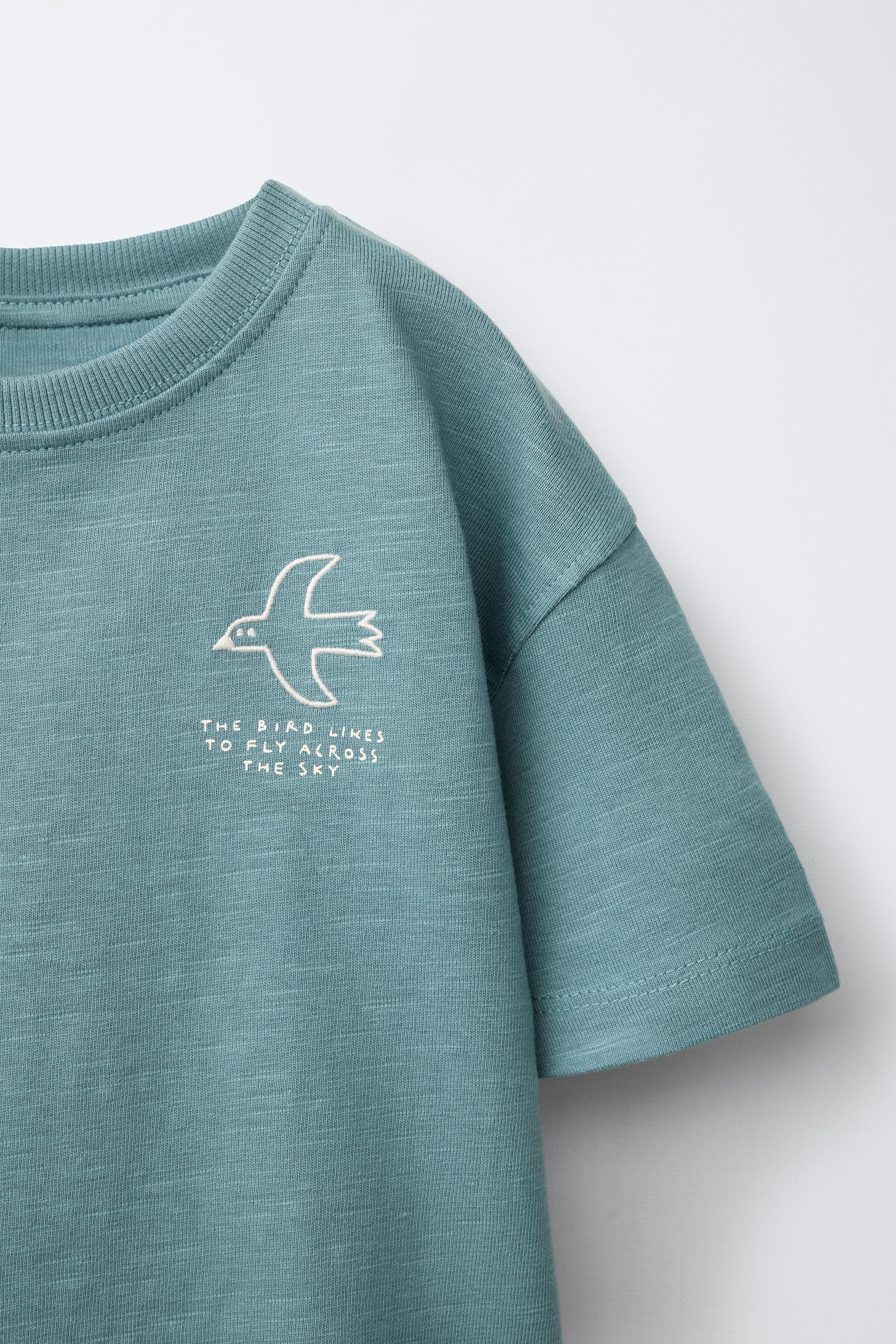 Детские футболки Zara TURTLE EMBROIDERED T-SHIRT — фото 3