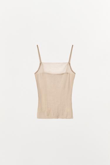 TOP À BRETELLES SOFT - Rose pâle de Zara