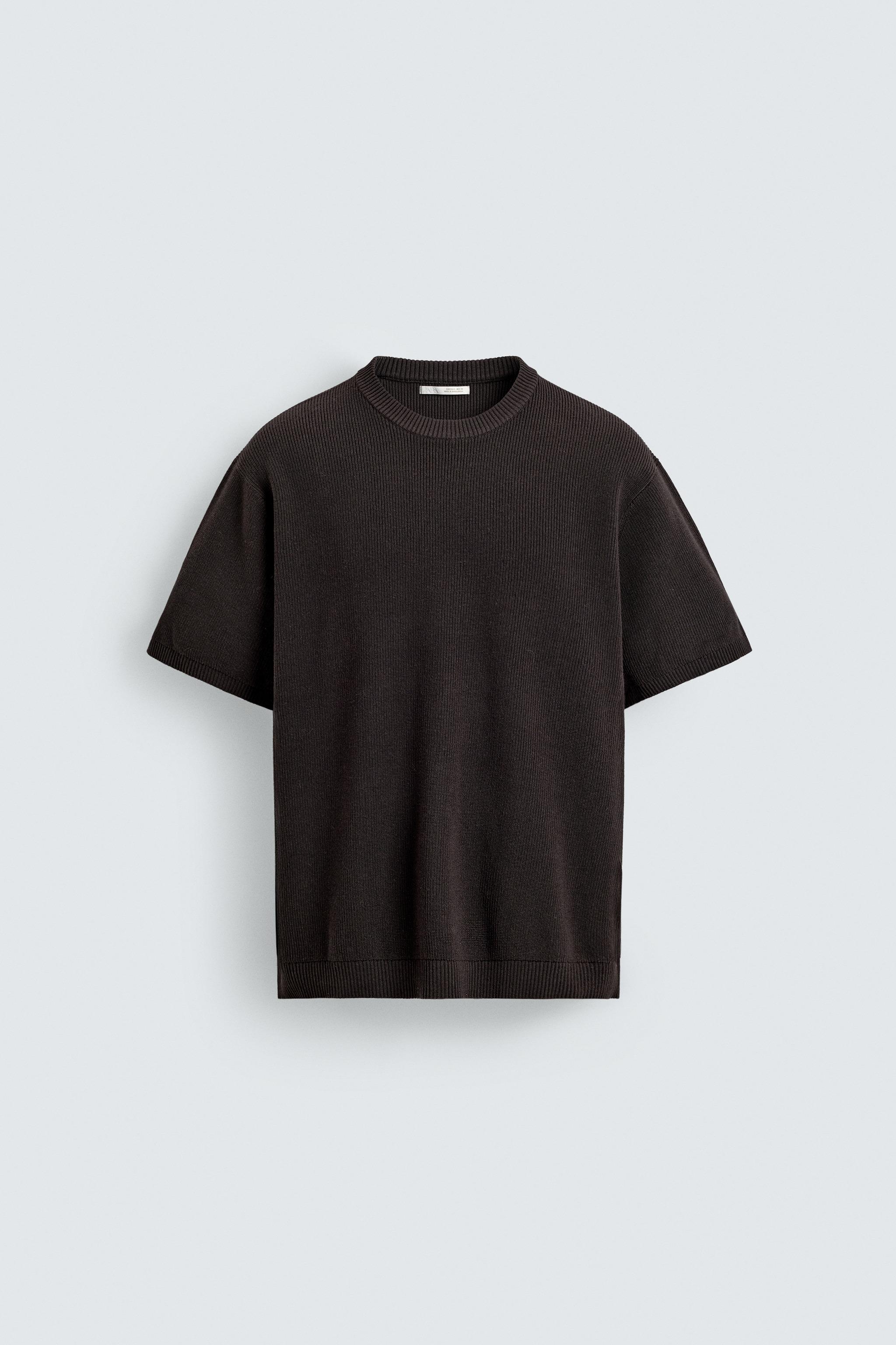 PURL KNIT T-SHIRT - Oyster-white | ZARA Singapore