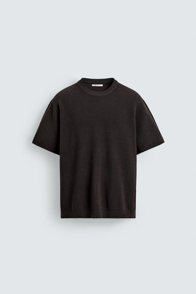 ZARA PURL KNIT T-SHIRT