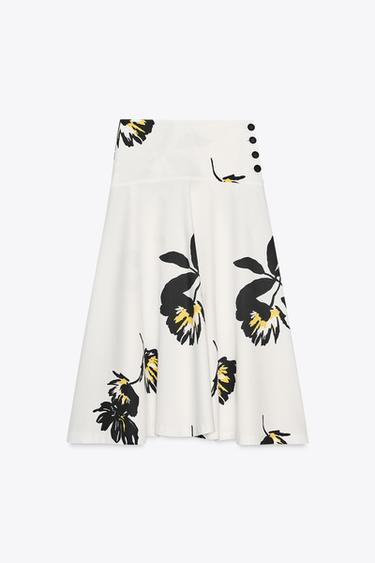 ZW COLLECTION PRINTED MIDI SKIRT - Black / White by Zara - Image 5